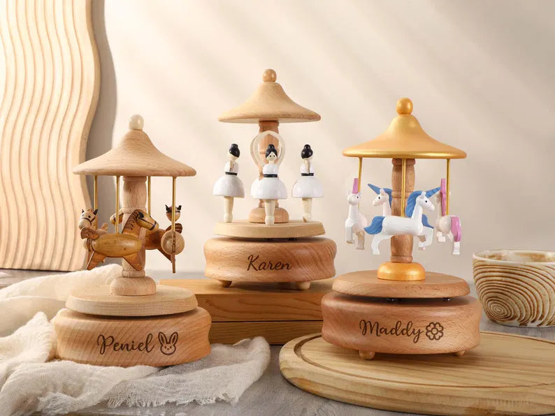 Personalized Wooden Music Box, Keepsake Gift for Kids, Baby Shower Gift, Birthday Gift for Kid, Newborn Gift, Engraved Name Music Box