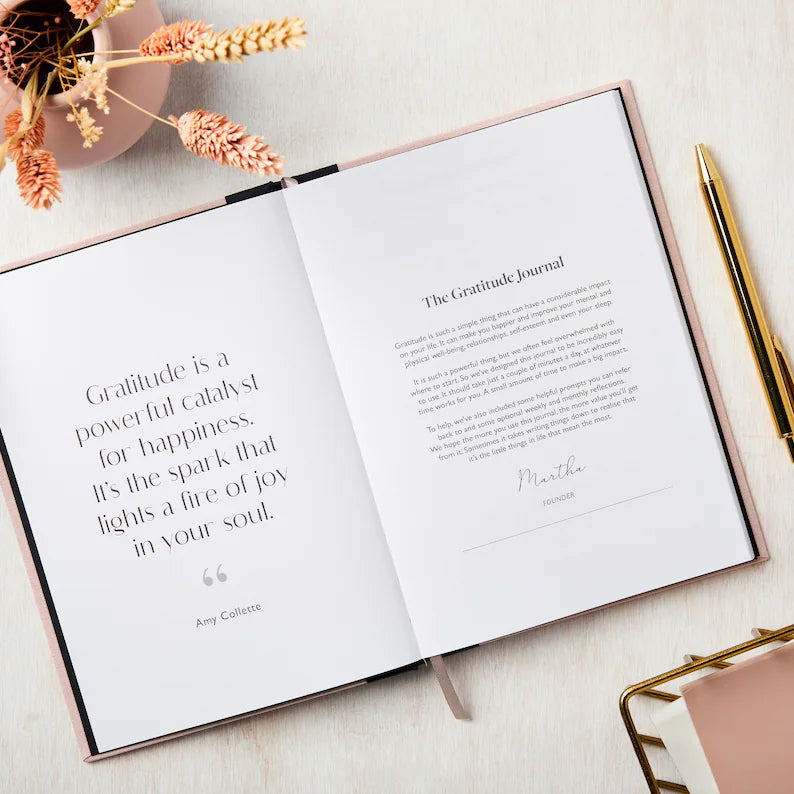 Personalised Gratitude Journal - Self Care Journal - Gratitude Tracker - Positivity Planner - Gratitude Journal - Grey Journal