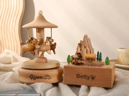 Personalized Wooden Music Box, Keepsake Gift for Kids, Baby Shower Gift, Birthday Gift for Kid, Newborn Gift, Engraved Name Music Box