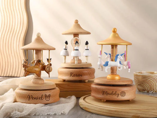 Personalized Wooden Music Box, Keepsake Gift for Kids, Baby Shower Gift, Birthday Gift for Kid, Newborn Gift, Engraved Name Music Box