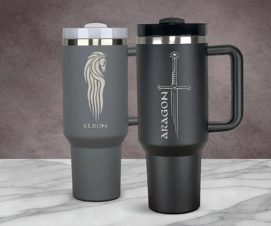 Personalized 40oz Tumbler with Handle &Straw, Custom Logo Tumbler, Laser Engraved Tumbler, Custom Name Tumbler, Company Logo, Christmas Gift